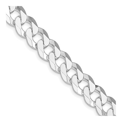 Sterling Silver 10.6mm Beveled Curb Chain