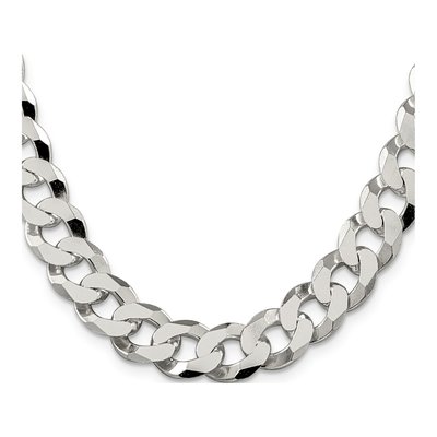 Sterling Silver 12.3mm Beveled Curb Chain – view 2