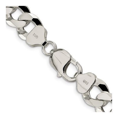 Sterling Silver 12.3mm Beveled Curb Chain – view 3