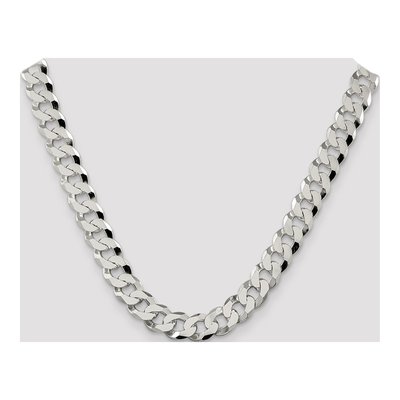 Sterling Silver 12.3mm Beveled Curb Chain – view 4