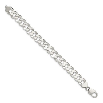 Sterling Silver 12.3mm Beveled Curb Chain Bracelet – view 2