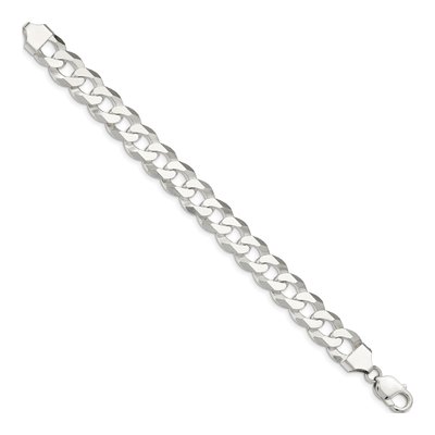 Men's Sterling Silver 13mm Beveled Curb Chain Bracelet – view 2