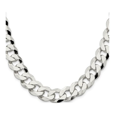 Sterling Silver 14mm Beveled Curb Chain – view 2