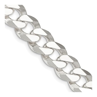Sterling Silver 14mm Beveled Curb Chain