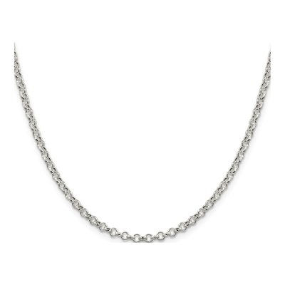 Sterling Silver 3mm Semi-Solid Rolo Chain – view 2