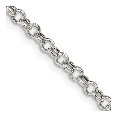 Sterling Silver 3mm Semi-Solid Rolo Chain
