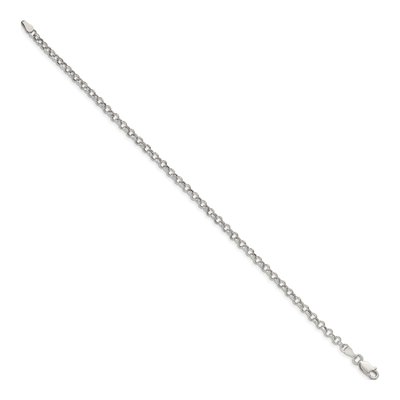 Sterling Silver 3mm Semi-Solid Rolo Chain Bracelet – view 2