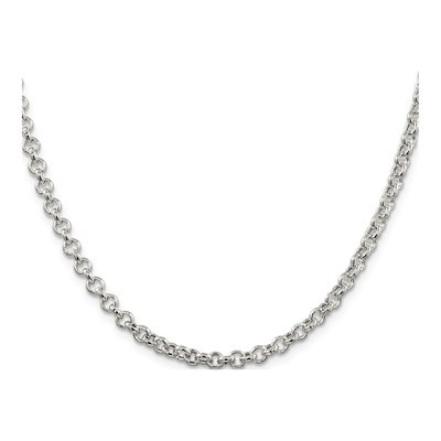 Sterling Silver 4.25mm Semi-Solid Rolo Chain – view 2