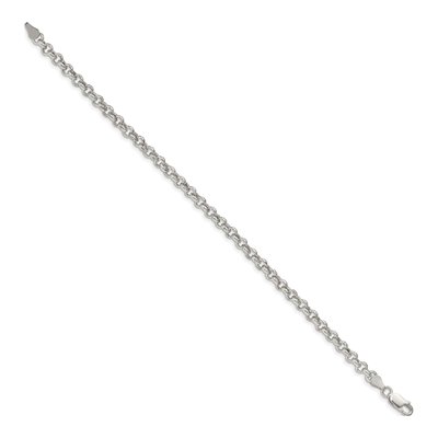 Sterling Silver 4.25mm Semi-Solid Rolo Chain Bracelet – view 2
