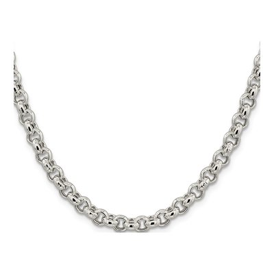 Sterling Silver 6.5mm Semi-Solid Rolo Chain – view 2