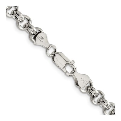 Sterling Silver 6.5mm Semi-Solid Rolo Chain – view 3