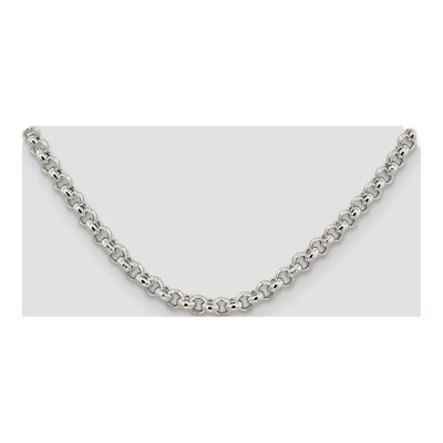 Sterling Silver 6.5mm Semi-Solid Rolo Chain – view 4