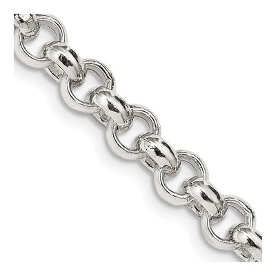Sterling Silver 6.5mm Semi-Solid Rolo Chain