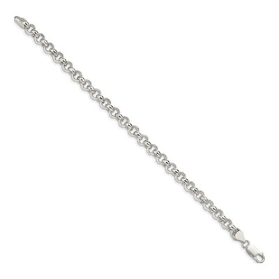 Sterling Silver 6.5mm Semi-Solid Rolo Chain Bracelet – view 2