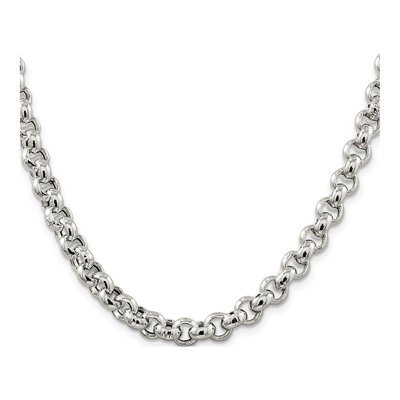 Sterling Silver 7.75mm Semi-Solid Rolo Chain – view 2
