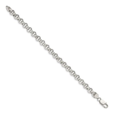 Sterling Silver 7.75mm Semi-Solid Rolo Chain Bracelet – view 2