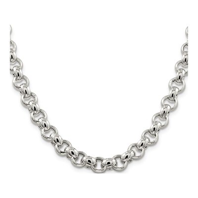 Sterling Silver 9.5mm Semi-Solid Rolo Chain – view 2