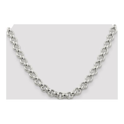 Sterling Silver 9.5mm Semi-Solid Rolo Chain – view 4
