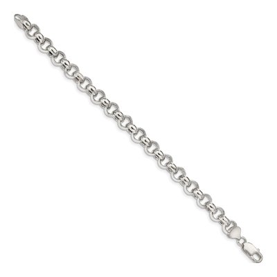 Sterling Silver 9.5mm Rolo Chain Bracelet | Italy – view 2
