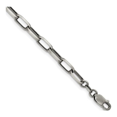 Sterling Silver 4.8mm Antiqued Open Link Chain Bracelet