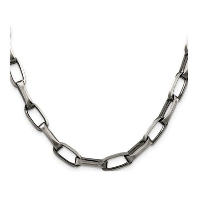 Sterling Silver 8mm Antiqued Open Link Chain – view 2