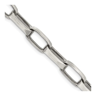 Sterling Silver 8mm Antiqued Open Link Chain