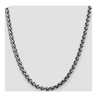 Sterling Silver 6mm Antiqued Round Wheat Chain – view 4