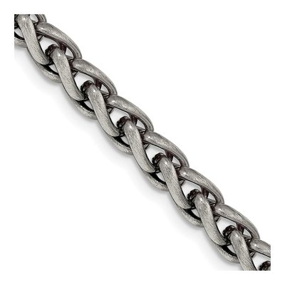 Sterling Silver 6mm Antiqued Round Wheat Chain