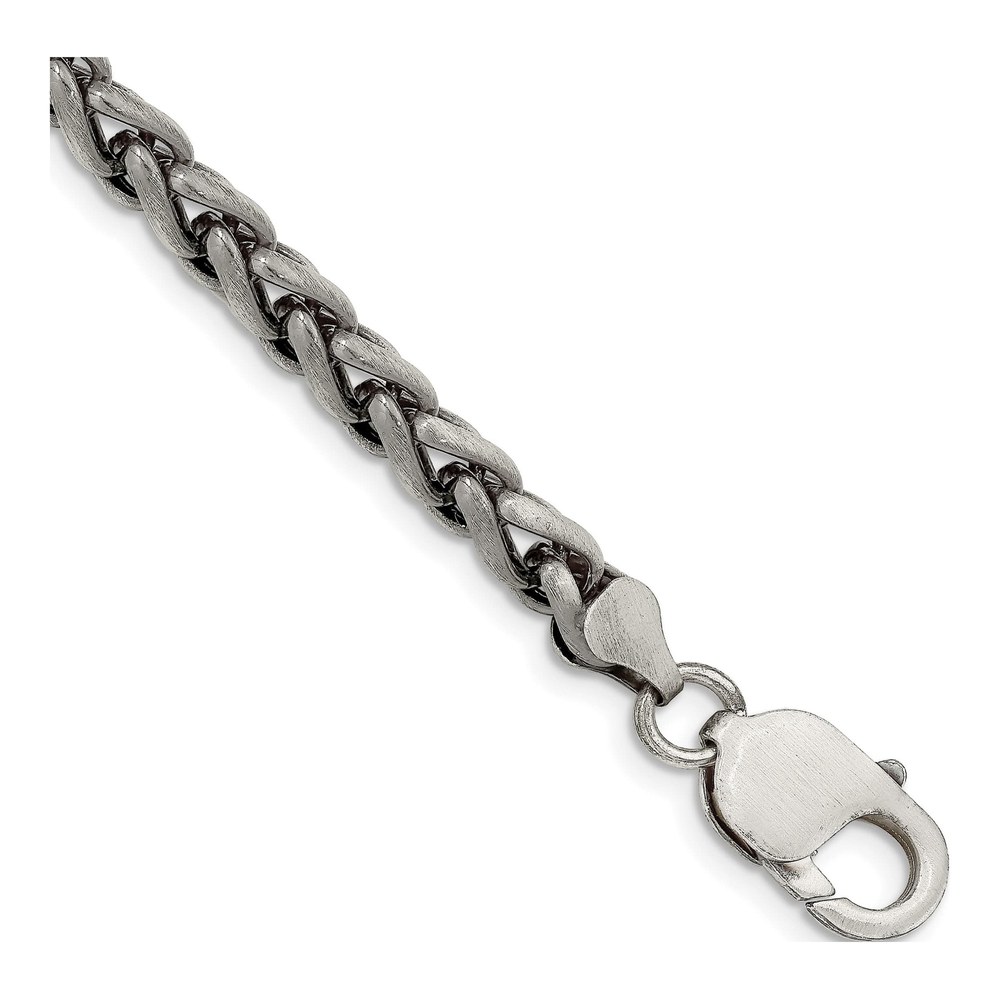 Sterling Silver 6mm Round Wheat Chain Bracelet