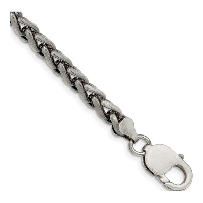 Sterling Silver 6mm Round Wheat Chain Bracelet
