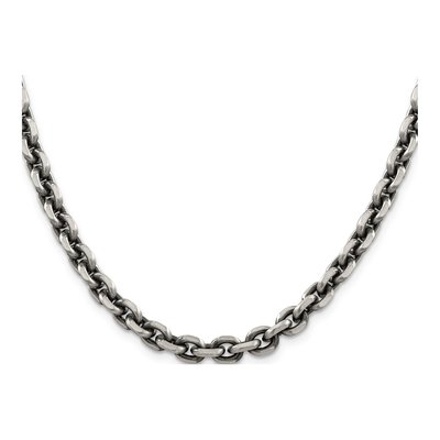Sterling Silver 7mm Antiqued Open Link Chain – view 2
