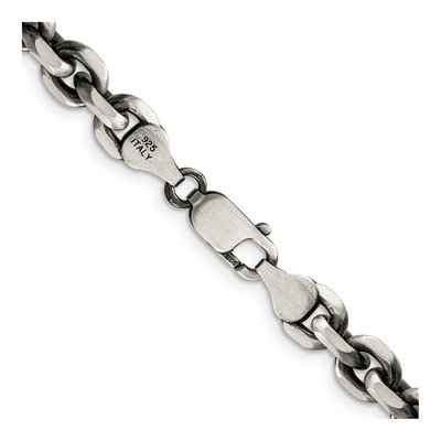 Sterling Silver 7mm Antiqued Open Link Chain – view 3