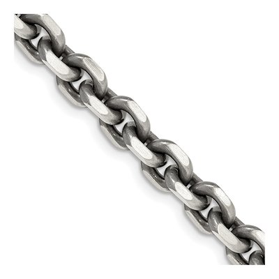 Sterling Silver 7mm Antiqued Open Link Chain
