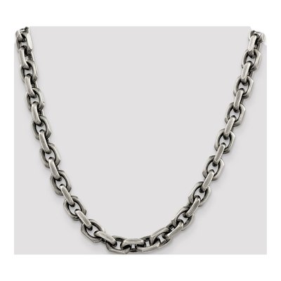 Sterling Silver 8.6mm Antiqued Open Link Chain – view 4