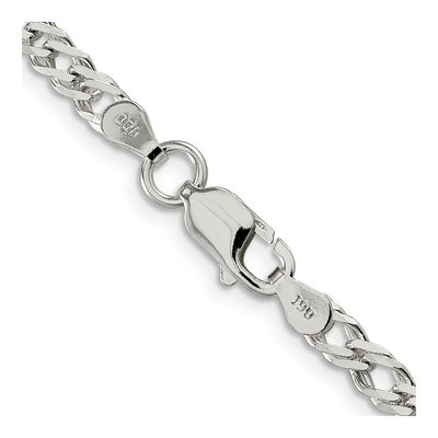 Sterling Silver 4.25mm Diamond-Cut Flat Double Curb Chain – view 3