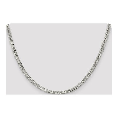 Sterling Silver 4.25mm Diamond-Cut Flat Double Curb Chain – view 4