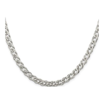 Sterling Silver 5.65mm Diamond-Cut Flat Double Curb Chain – view 2
