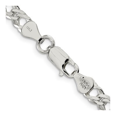 Sterling Silver 5.65mm Diamond-Cut Flat Double Curb Chain – view 3