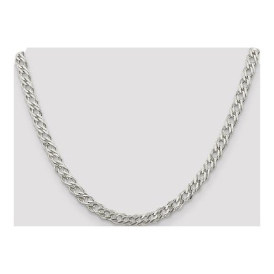 Sterling Silver 5.65mm Diamond-Cut Flat Double Curb Chain – view 4