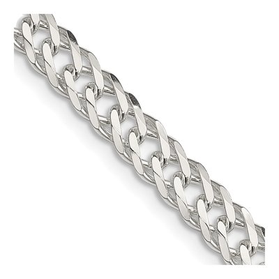 Sterling Silver 5.65mm Diamond-Cut Flat Double Curb Chain