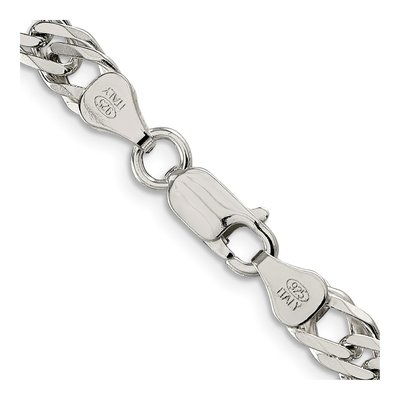 Sterling Silver 6.25mm Diamond-Cut Flat Double Curb Chain – view 3