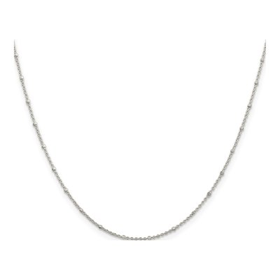 Sterling Silver 1.25mm Beaded Rolo Chain – view 2
