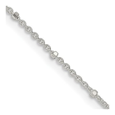 Sterling Silver 1.25mm Beaded Rolo Chain