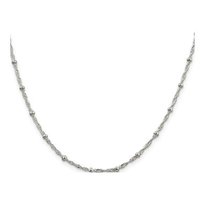 Sterling Silver 2.5mm Beaded Singapore Chain – view 2