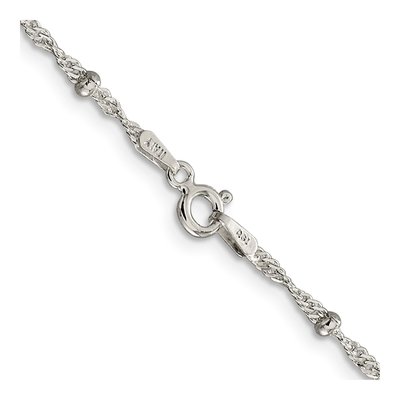 Sterling Silver 2.5mm Beaded Singapore Chain – view 3