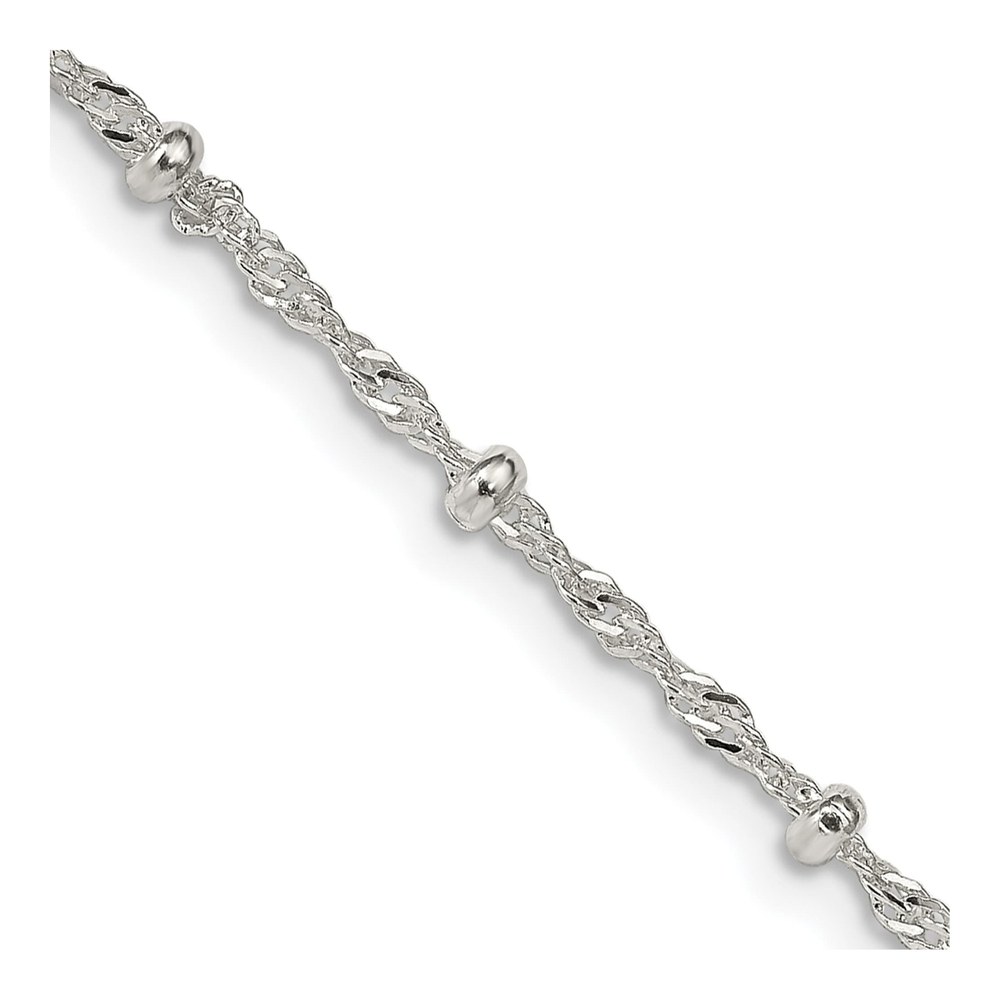 Sterling Silver 2.5mm Beaded Singapore Chain