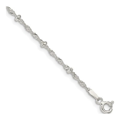 Sterling Silver 2.5mm Singapore Chain Bracelet