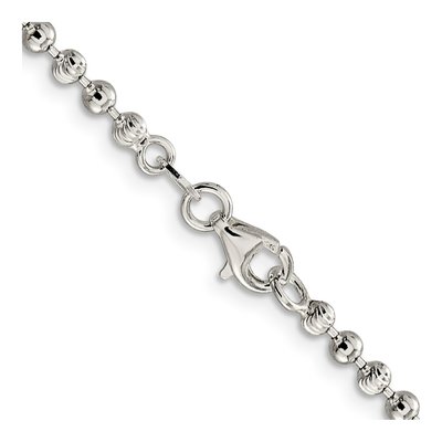 Sterling Silver 3mm Beaded Chain – view 3