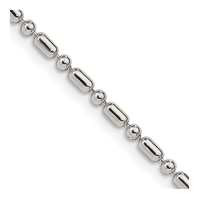 Sterling Silver 2mm Beaded Chain