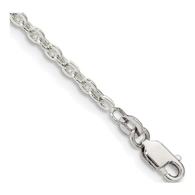 Sterling Silver 2.75mm Flat Cable Chain Bracelet